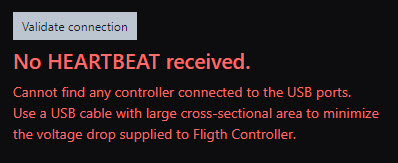 &#39;Flight Controller Connection Check&#39;